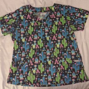 2 LG Scrub Tops. UA uniforms and Zoe and Chloe